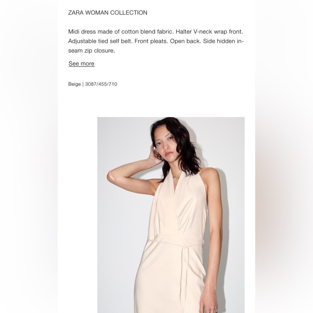 Zara NWT midi halter dress ZW Collection 3087/455 - Picture 6 of 6